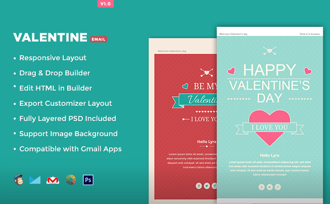 Valentine Wishes Email Template