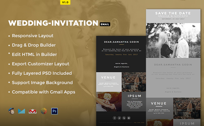 Wedding Invitation Card Email Template