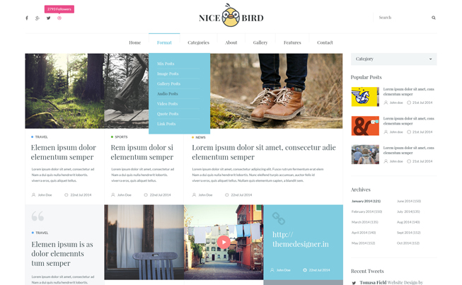 NiceBird Responsive Ghost Multipurpose Theme